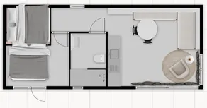 Houten tiny house omringd door natuur - Image 3