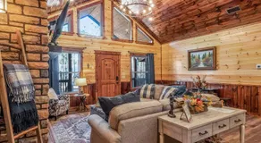 Large Luxury 2BR Cabin w Hot Tub Double Trouble was designed for fun comfort and memories minutes from buzzling Hochatown and beautiful Beaver Bend State Park - Image 2