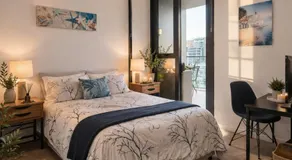 Sky risen cozy bedroom with bathroom - Image 2