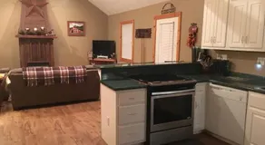 Gas fireplace, firepit, and cedar Adirondack chair - Image 3