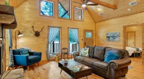 Gorgeous Idyllic Cabin w Hot Tub and Fire Pit Quittin Time is Secluded Romantic Oasis w Luxury Bathroom Double Shower and Bathtub Foosball Table - Image 2