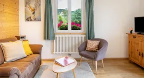 Appartamento 'Gästehaus Steiert Kuhbergblick' con vista sulle montagne, giardino in comune e Wi-Fi - Image 2