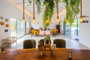 SaffronStays Turquoise Maison - 3BR pool villa with jacuzzi, bonfire & fruit garden near Lake Kalote, Karjat - Image 4