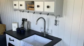 Home Farm Shepherds Hut with Firepit and Wood Burning Stove - Image 3