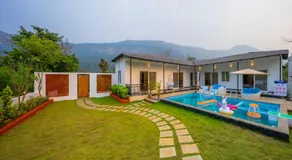 SaffronStays Turquoise Maison - 3BR pool villa with jacuzzi, bonfire & fruit garden near Lake Kalote, Karjat - Image 3