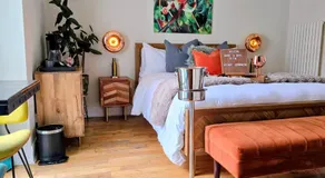 The Orange Fox Lux Room And Hot Tub At The Grumpy Schnauzer Guest House - Image 2