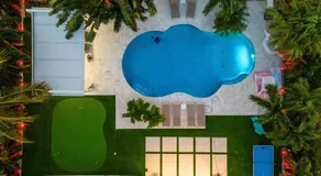 VillaLee-Jungle Palm Island white marble pool Area - Image 4