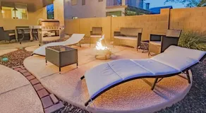 Desert Oasis Amazing Pool Waterfall Firepit Office - Image 5