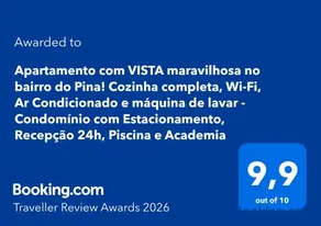 Apartamento com VISTA maravilhosa no bairro do Pina! Cozinha completa, Wi-Fi, Ar Condicionado e máquina de lavar - Condomínio com Estacionamento, Recepção 24h, Piscina e Academia - Image 1