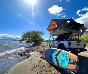 Embark on a journey through Maui with Aloha Glamp's jeep and rooftop tent allows you to discover diverse campgrounds unveiling the island's beauty from unique perspectives each day - Image 5