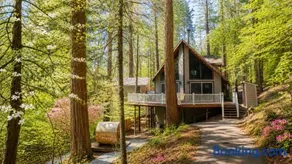 A-Frame Cabin - BBQ, Sauna, Hot Tub, Fire Pit, Projector - Image 1