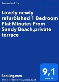 Lovely newly refurbished 1 Bedroom Flat Minutes From Sandy Beach,private terrace - Image 1