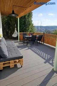 Chalet mit Sauna, Kamin & Fernblick im Steigerwald - Image 1