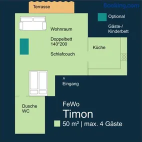 FeWo TIMON großzügig modern mit Terrasse ca 50 qm - Image 2