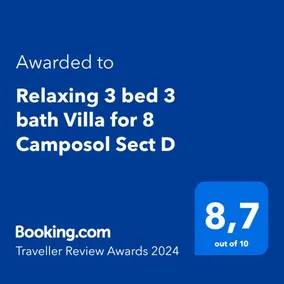Quiet Relaxing 3 bed 3 bath Villa for 8 Camposol Sect D - Image 3