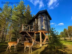 Viking Treehouse with Hot Tub, Sauna, Lake & Deer Park - Image 1