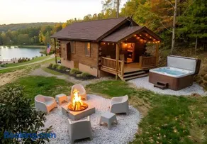 Lake View Cozy Cabin Hocking Hills with Pond and Hot Tub - Image 1