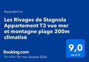 Les Rivages de Stagnola Appartement T3 vue mer et montagne plage 200m climatisé - Image 2