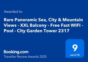 Rare Panoramic Sea, City & Mountain Views - XXL Balcony - 1Gbps Blazing Fast Free WIFI - Pool - Gym - Pool Table - Steam - Sauna - Bar - Image 2