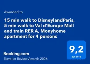 15 min walk to DisneylandParis, 5 min walk to Val d'Europe Mall and train RER A, Monyhome apartment for 4 persons - Image 2