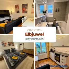 StayinDresden de Elbjuwel-Apartment Kingsize-Bett - Image 1