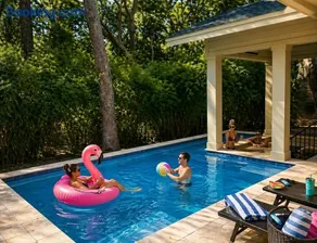 Dreamy HHI Escape Pool w Swim-Up Bar Hot Tub - Image 3
