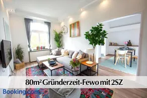 Großzügige 80m2 Gründerzeit FEWO mit privatem Parkplatz, Kingsize Betten, Nobilia Küche, 45 Zoll Smart-TV, 150Mbts WLAN - Nur eine kurzer Spaziergang durch den Park Venedig zur Krämerbrücke - Ausgewählte Empfehlungen für Erfurt inklusive - Image 1