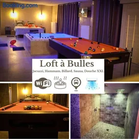 LE LOFT A BULLES (85m2 Jacuzzi Hammam Billiard Bar Douche Sauna) - Image 1