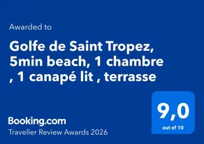 Golfe de Saint Tropez, 5min beach, 1 chambre , 1 canapé lit , terrasse - Image 3