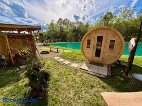 Secluded Waterfront Yurt with Wood-Fired Sauna near French Lick - Image 3