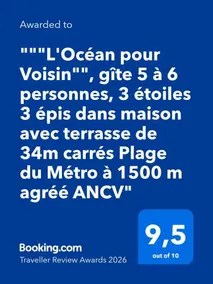 L'Océan pour Voisin, gîte 3 étoiles pour 5 à 6 pers, dans maison, terrasse 34mètres carrés Plage à 1500 m - Image 2