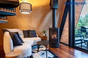 Designer A-Frame Treehouse with hot tub on river - Image 1