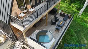 Aframe River Retreat, Sauna, Hot Tub, Workspace, New Build! - Image 2