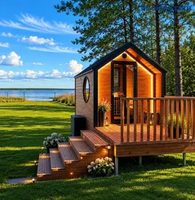Atmospheric cabin trailer with a sea view - Image 3