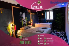 Capsule Art Déco - Jacuzzi - Netflix - Home Cinéma - Arcade de jeux & Nintendo switch - 2 chambres - Filet suspendu - Image 1