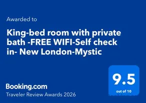 King-bed room with private bath -FREE WIFI-- New London-Mystic - Image 2