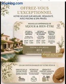Suite romantique LMF SPA intérieur piscine privés jardin et lit King size - Image 5