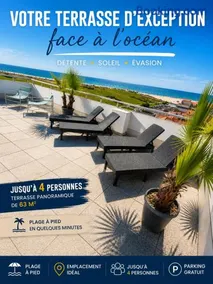 Une des plus belles vues de Biscarrosse Plage Terrasse panoramique de 63 m2 face ocean vue mer exceptionnelle plage a pied emplacement unique parking gratuit - Image 2