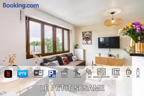 LE PETIT SÉSAME appartement 70m2 avec terrasse et jacuzzi idéal groupe, capacité 6 personnes , 2 chambres,canapé lit avec vrai matelas , proche Stade De France, Wifi, Parking privé, très bon rapport qualité prix - Image 3