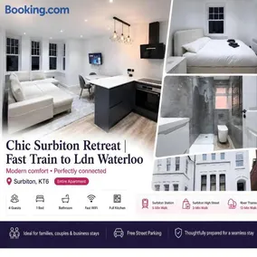 Chic Surbiton Retreat Fast Train to Ldn Waterloo - Image 3