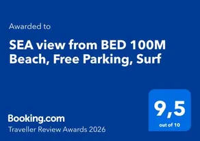 SEA view from BED 100M Beach, Free Parking, Surf - Image 5