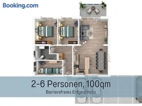 Ferienhaus Höckelheim - Savanna Lodge - barrierefrei - 3 Schlafzimmer-bis 6 Gäste - nahe Göttingen - 100 qm - Babies reisen gratis - Terrasse, Garten & Grill - vollausgestattete Küche mit Spülmaschine - Klimaanlage, Fußbodenheizung & Raffstores - Image 2