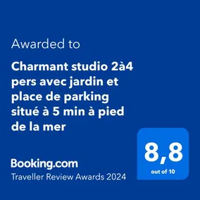 Charmant studio 2à4 pers avec jardin et place de parking situé à 5 min à pied de la mer - Image 2