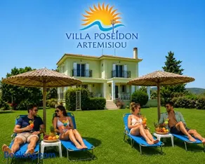 Luxury Beachfront Villa Poseidon Artemisiou Παραθαλάσσια Βίλα στην βόρεια Εύβοια για φιλοξενία 9 ατόμων - Image 2