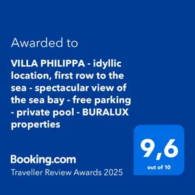 VILLA PHILIPPA - luxurious five-room villa - idyllic location - first row to the sea - spectacular view of the sea bay - unforgettable sunsets - 15 minutes from Supetar ferry port - free parking - private heated pool - Image 5