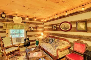 9 Mi to Creeper Trail: Woodsy Abingdon Cabin - Interiør