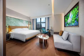Healing Mind International Hotel Panyu Square Metro Station Branch - Free Deliver Service to Guangzhou Baiyun International Airport & Free Shuttle Bus to Canton Fair Complex During Canton Fair Period - Ausblick vom Zimmer