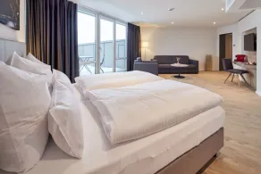 Appartement de vacances convivial et familial avec jardin et terrasse | Vue ville | Avec animaux autorisés - Chambre