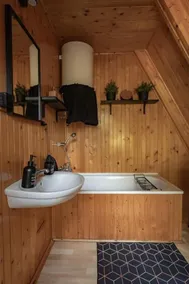 Leśna Sielanka domek z jacuzzi w lesie pod Górą Szczebel RELAX I SPORT - Badezimmer