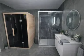 Plitvice Cozy and Modern Blue Apartament With Sauna - Badeværelse